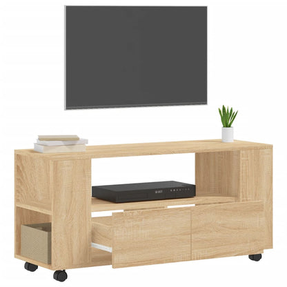 Tv-bänk sonoma-ek 102x34,5x43 cm konstruerat trä