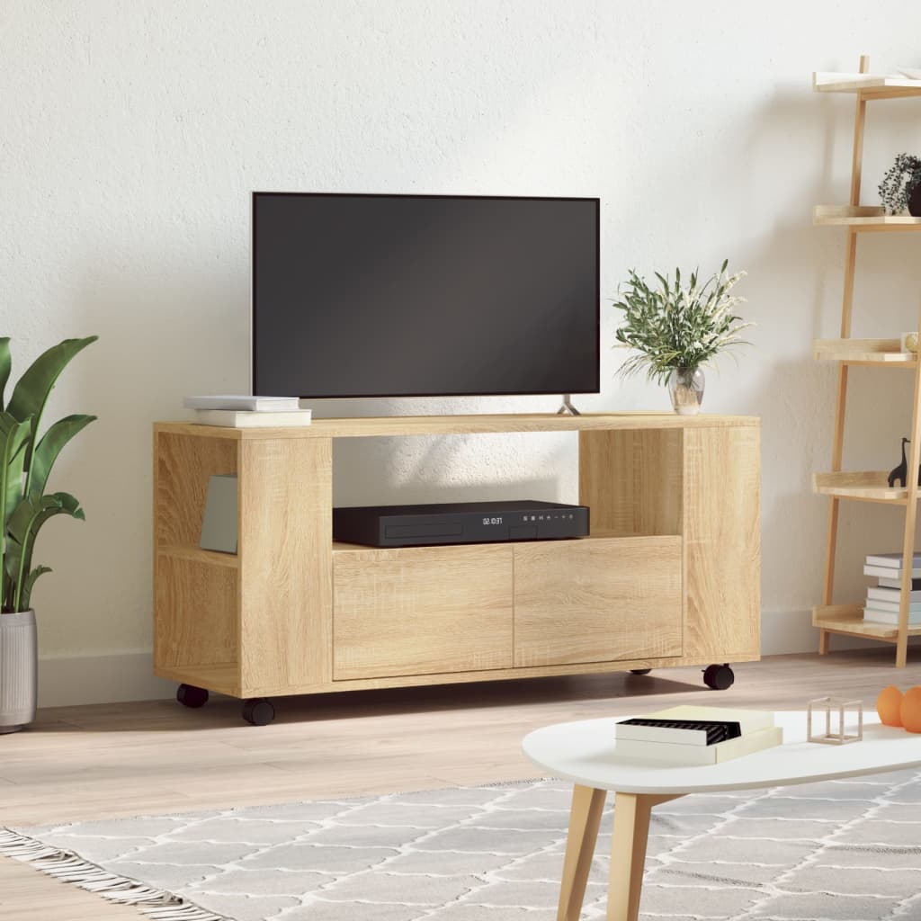 Tv-bänk sonoma-ek 102x34,5x43 cm konstruerat trä