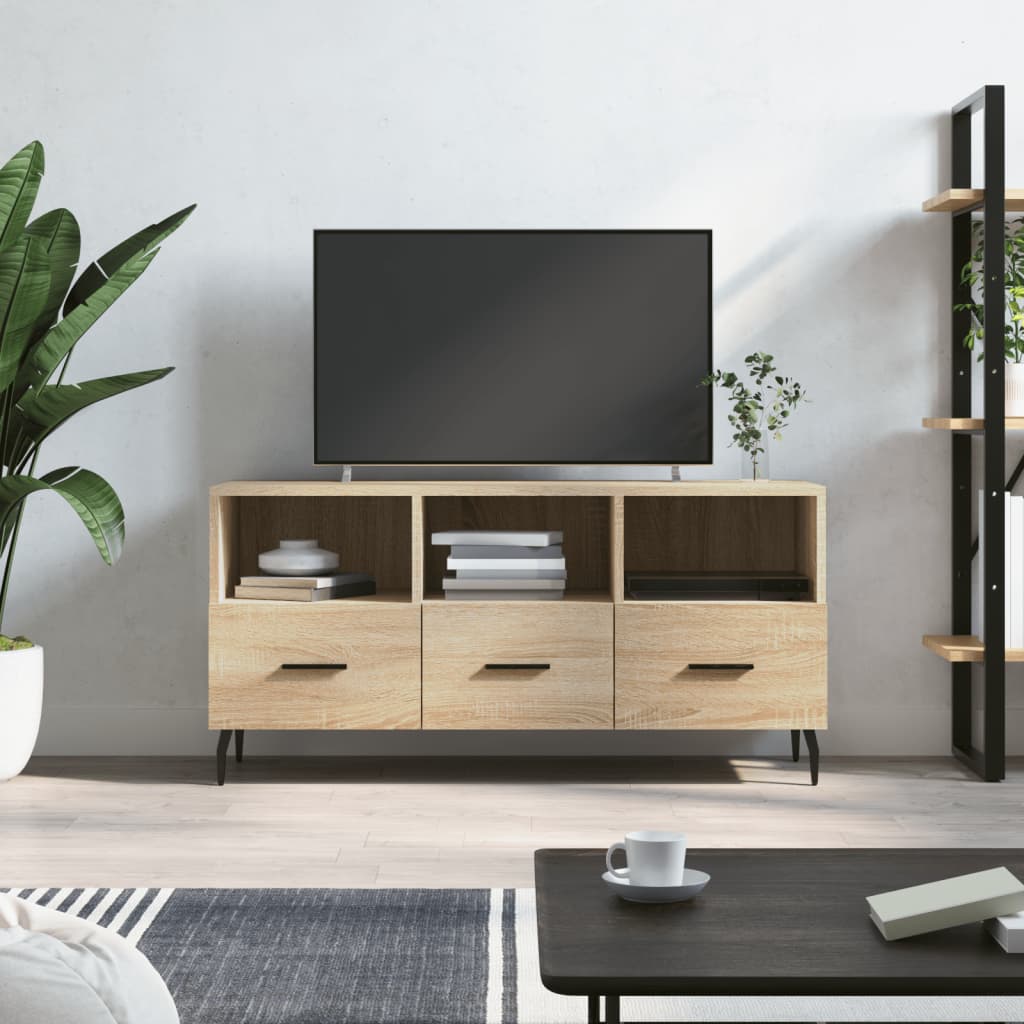 Tv-bänk sonoma ek 102x36x50 cm konstruerat trä