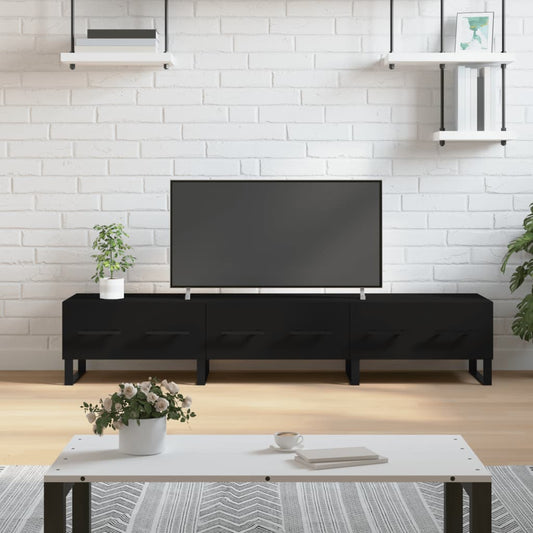 Tv-bänk svart 150x36x30 cm konstruerat trä