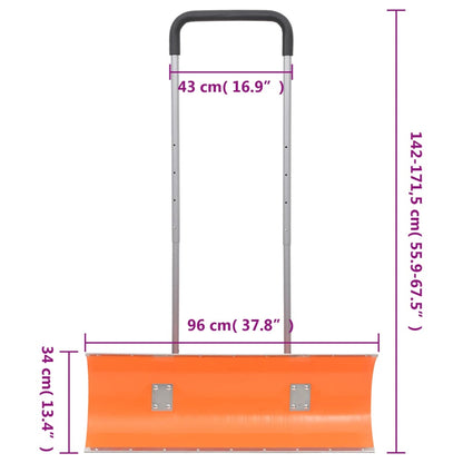 Snöskyffel med utdragbart handtag orange 96 cm stålblad