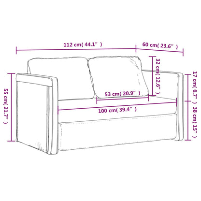 Golvbäddsoffa 2-i-1 ljusgrå 112x174x55 cm tyg