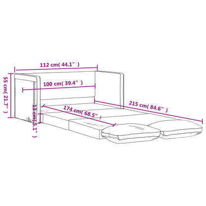 Golvbäddsoffa 2-i-1 ljusgrå 112x174x55 cm tyg