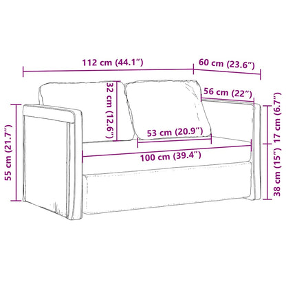 Golvbäddsoffa 2-i-1 mörkgrå 112x174x55 cm tyg