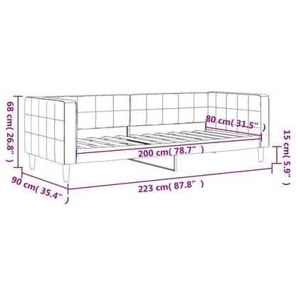 Dagbädd ljusgrå 80x200 cm sammet