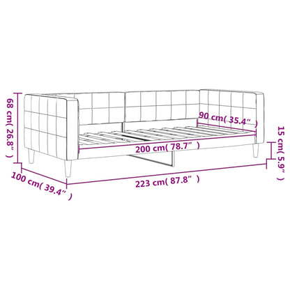 Dagbädd rosa 90x200 cm sammet