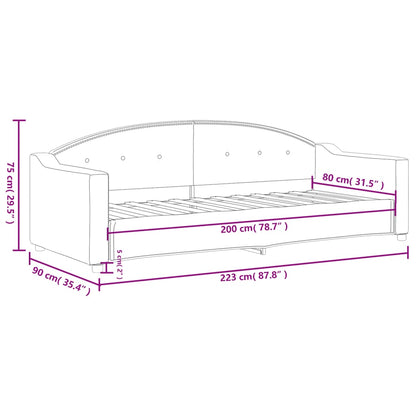 Dagbädd svart 80x200 cm tyg