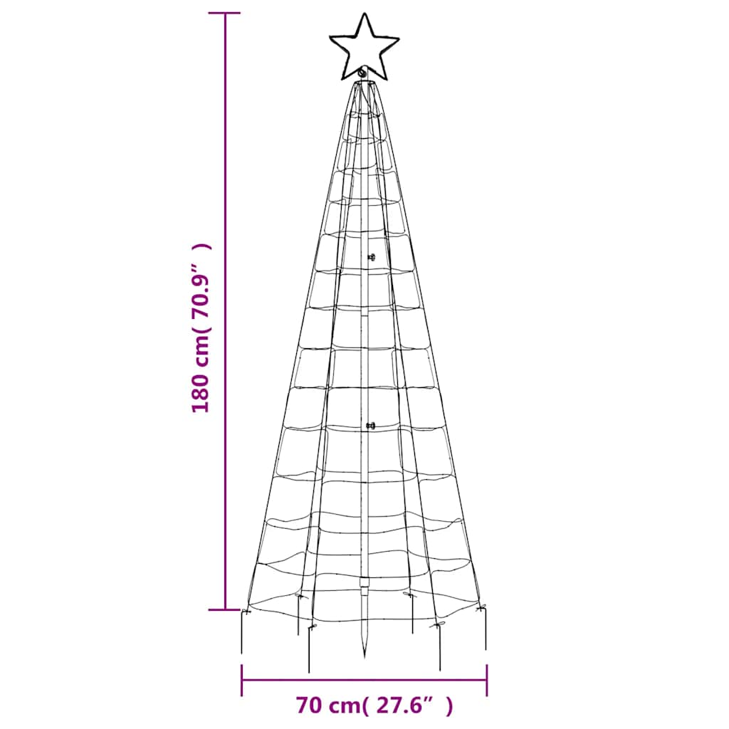 LED julgran med spikar 220 LED kallvit 180 cm