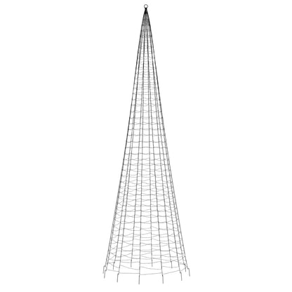 LED julgran på flaggstång 1534 LEDs varmvit 500 cm