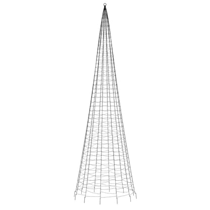 LED julgran på flaggstång 1534 LEDs blå 500 cm