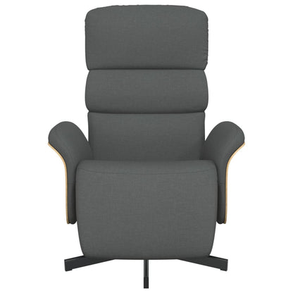 Reclinerfåtölj med fotstöd mörkgrå tyg
