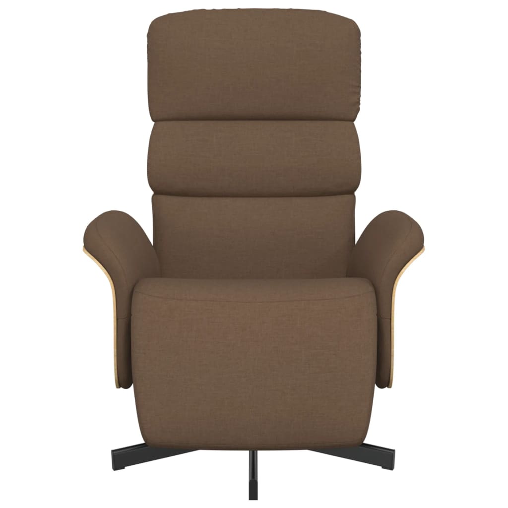 Reclinerfåtölj med fotstöd brun tyg