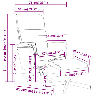 Reclinerfåtölj med fotpall grå konstläder