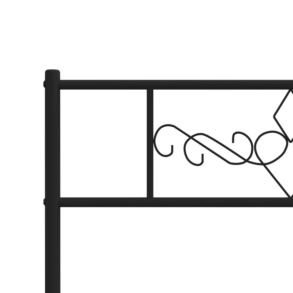 Sängram med huvudgavel och fotgavel svart metall 75x190 cm