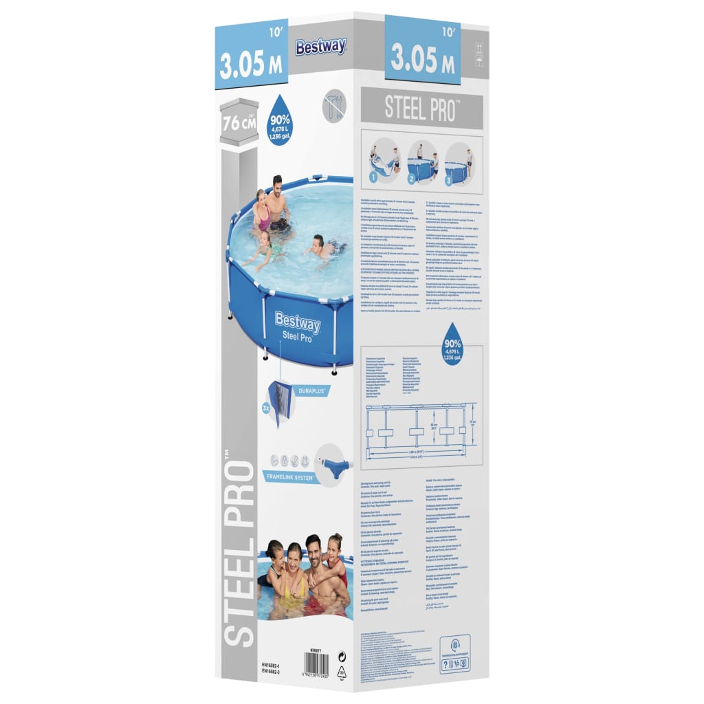 Bestway Pool med stålram Steel Pro 305x76 cm