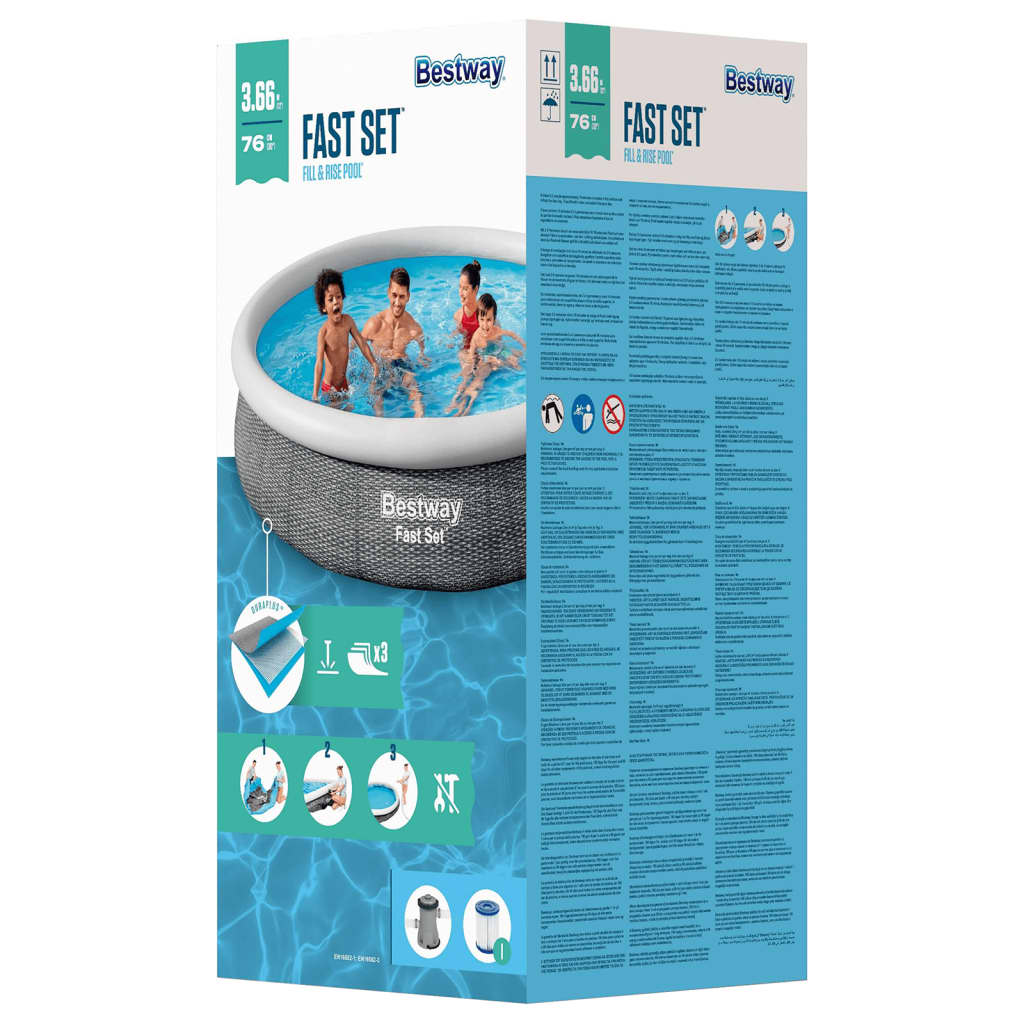 Bestway Pool med tillbehör rund 366x76 cm