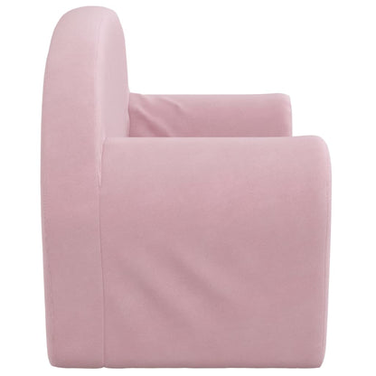 Barnsoffa 2-sits rosa mjuk plysch