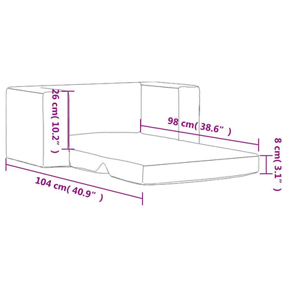 Bäddsoffa för barn 2-sits gräddvit mjuk plysch