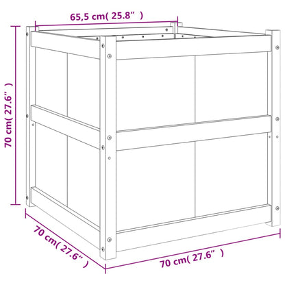 Odlingslåda 70x70x70 cm vit massiv furu