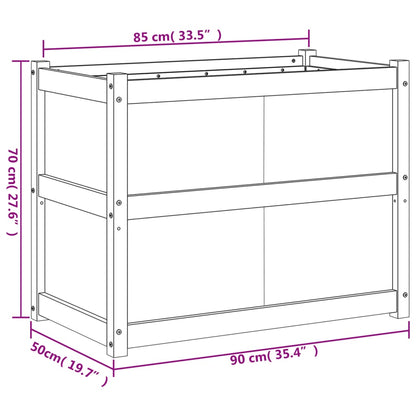 Odlingslåda 90x50x70 cm massivt furuträ
