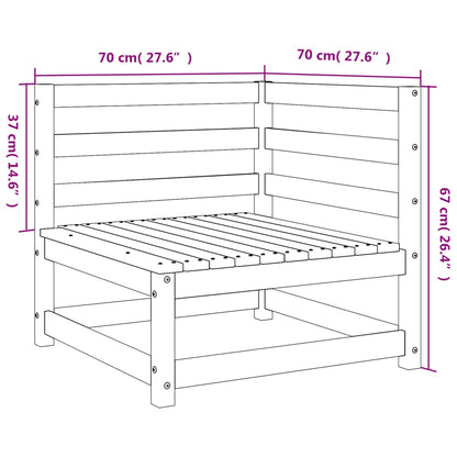 Trädgårdssoffa hörn 70x70x67 cm massiv furu