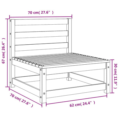 Trädgårdssoffa utan armstöd vaxbrun 70x70x67 cm massiv furu