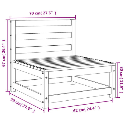 Trädgårdssoffa utan armstöd 2 st vaxbrun 70x70x67cm massiv furu