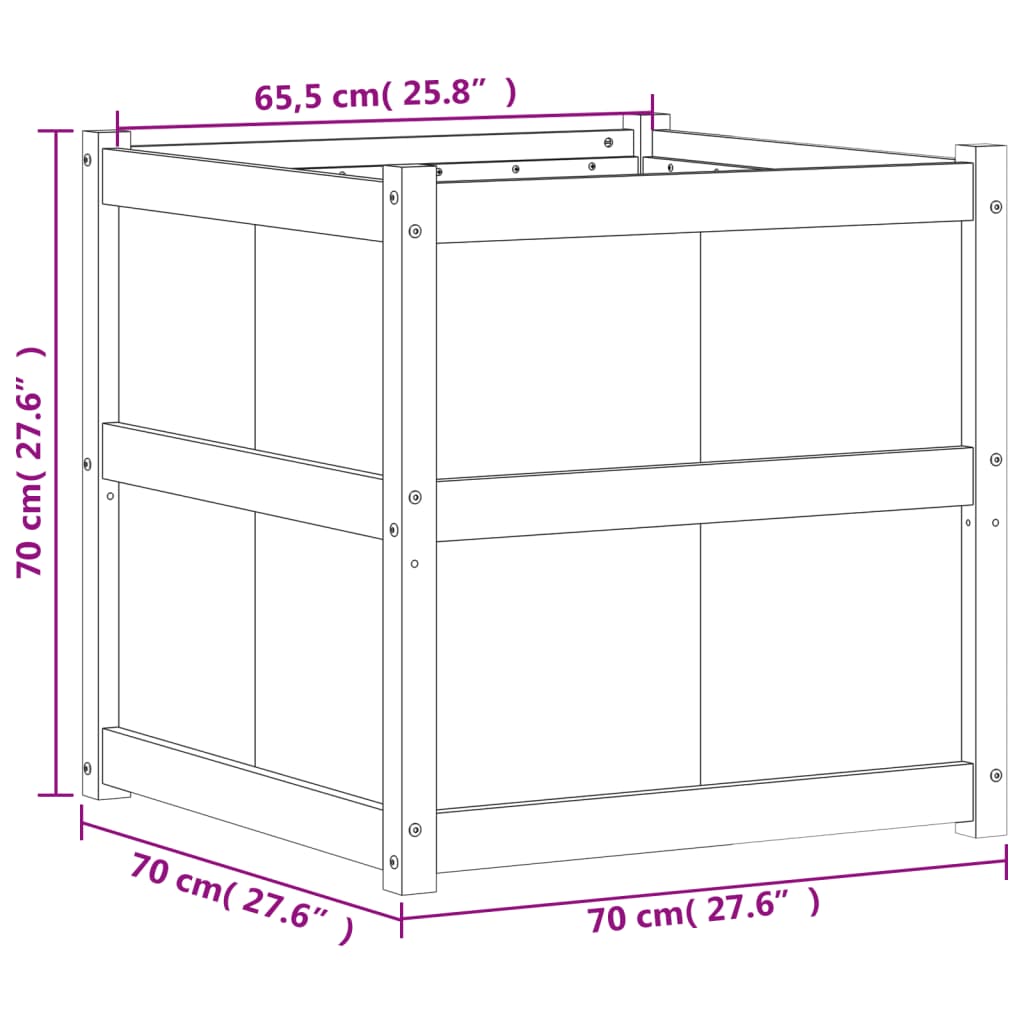 Odlingslåda 70x70x70 cm massivt douglasträ