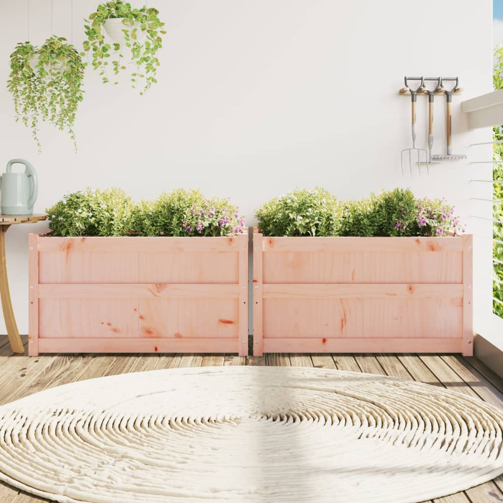Planteringslådor 2 st massivt douglasträ