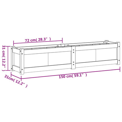 Odlingslåda 150x31x31 cm massivt douglasträ