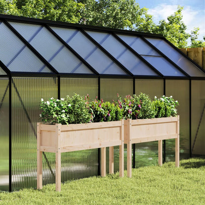 Odlingslådor 2 st med ben massiv furu