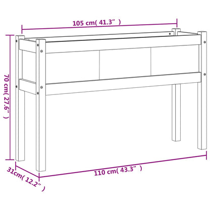 Odlingslåda med ben 110x31x70 cm massivt douglasträ