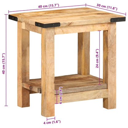 Sidobord 40x30x40 cm massivt grovt mangoträ