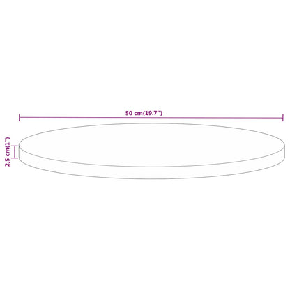 Bordsskiva Ø 50x2,5 cm rund massivt grovt mangoträ