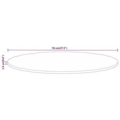 Bordsskiva Ø 70x1,5 cm rund massivt grovt mangoträ