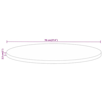 Bordsskiva Ø 70x2,5 cm rund massivt grovt mangoträ