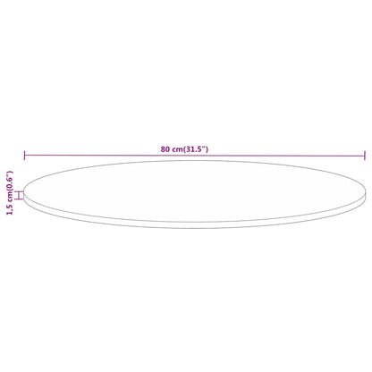 Bordsskiva Ø 80x1,5 cm rund massivt grovt mangoträ