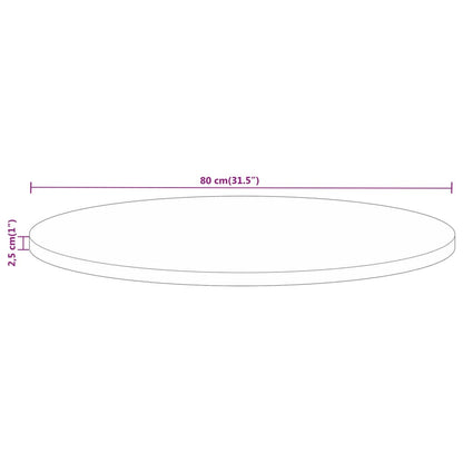 Bordsskiva Ø 80x2,5 cm rund massivt grovt mangoträ