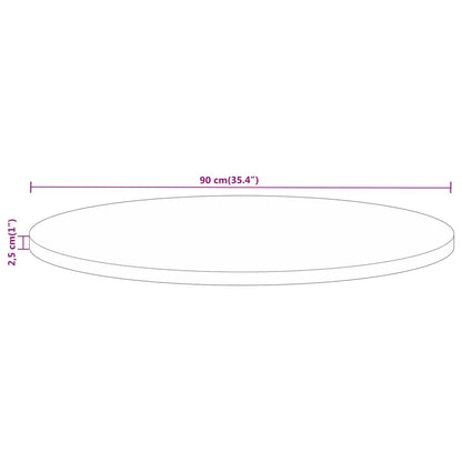 Bordsskiva Ø 90x2,5 cm rund massivt grovt mangoträ