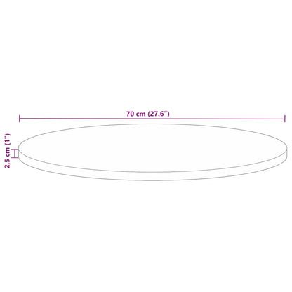 Bordsskiva Ø 70x2,5 cm rund massivt återvunnet trä