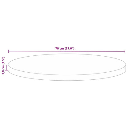 Bordsskiva Ø 70x3,8 cm rund massivt återvunnet trä