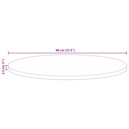 Bordsskiva Ø 80x2,5 cm rund massivt återvunnet trä