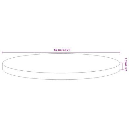 Bordsskiva Ø60x2,5 cm rund massivt akaciaträ