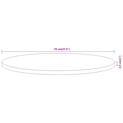 Bordsskiva Ø70x2,5 cm rund massivt akaciaträ