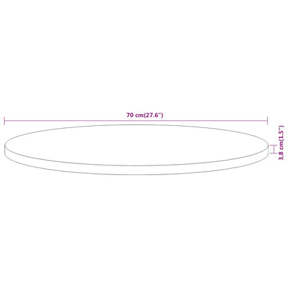 Bordsskiva Ø70x3,8 cm rund massivt akaciaträ