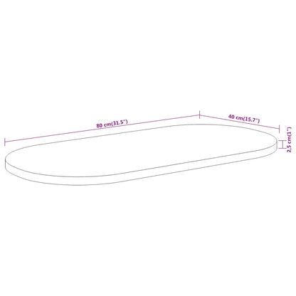 Bordsskiva 80x40x2,5 cm oval massivt akaciaträ