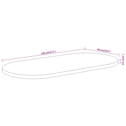 Bordsskiva 120x60x2,5 cm oval massivt akaciaträ