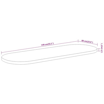 Bordsskiva 140x60x2,5 cm oval massivt akaciaträ