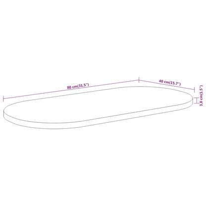 Bordsskiva 80x40x3,8 cm oval massivt akaciaträ