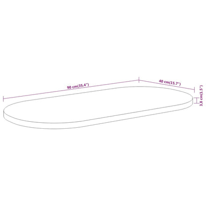 Bordsskiva 90x40x3,8 cm oval massivt akaciaträ